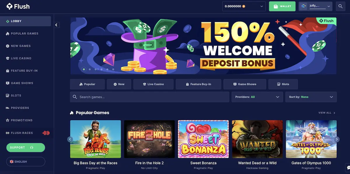 Flush Casino Online Casino Bonus