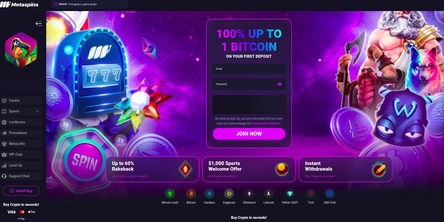 Metaspins Online Casino Bonus