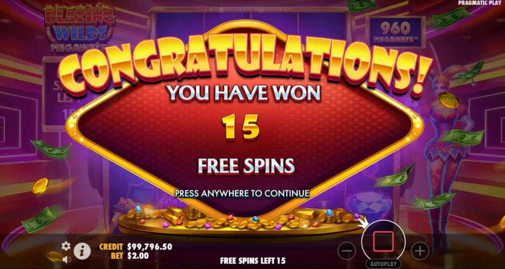 Blazing Wilds Megaway Free Spins