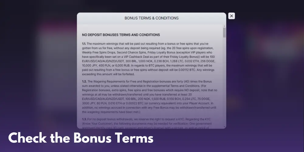 Bonus terms