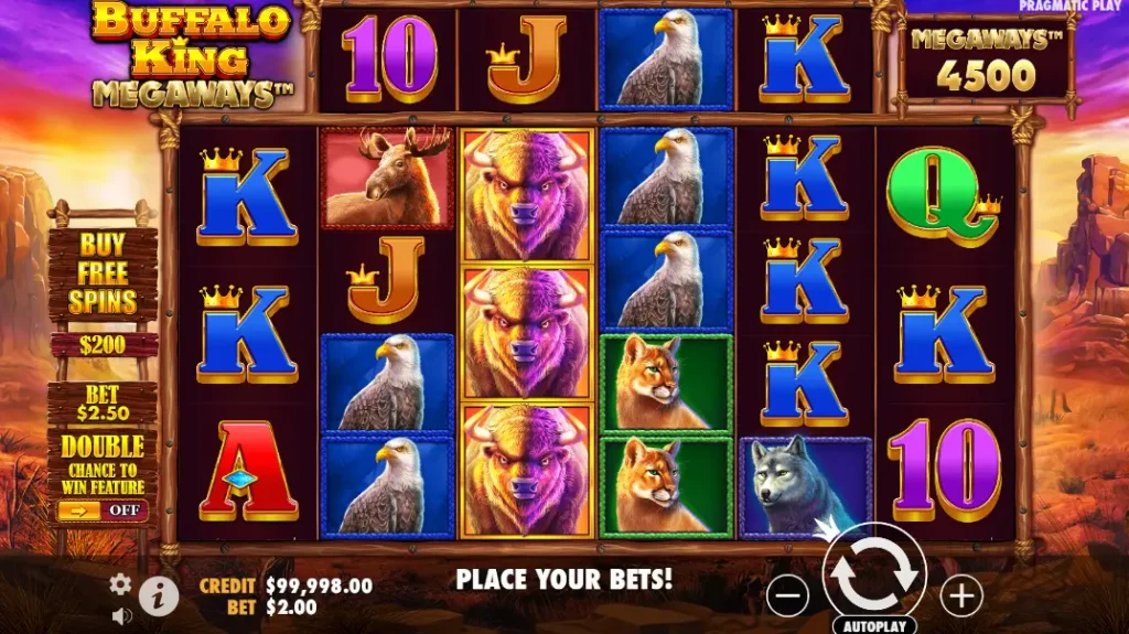 Buffalo King Megaways Gameplay Screenshot