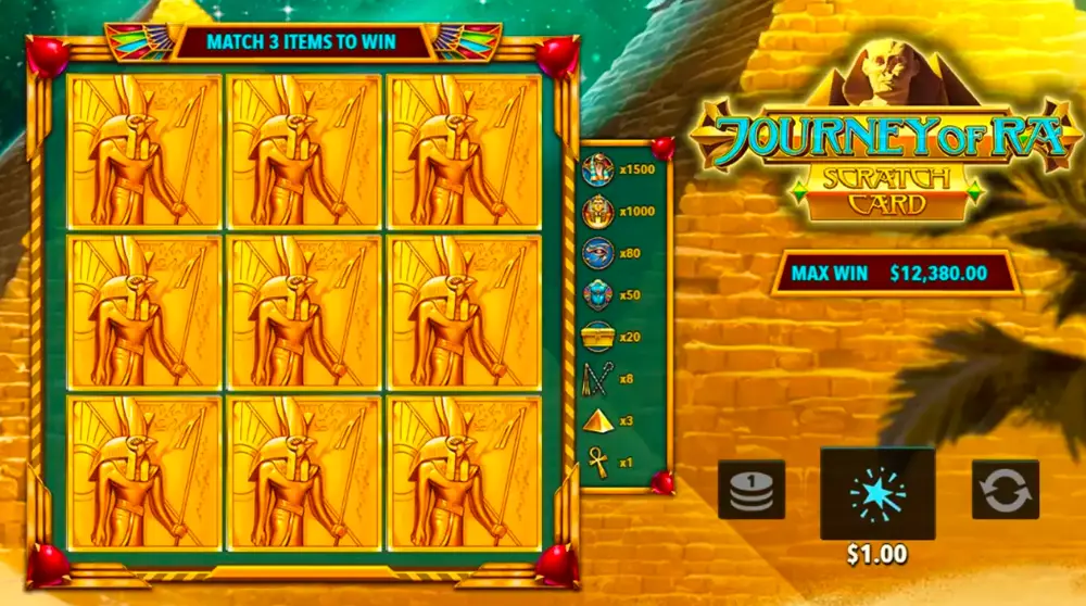 journey of ra scratchcard screenshot