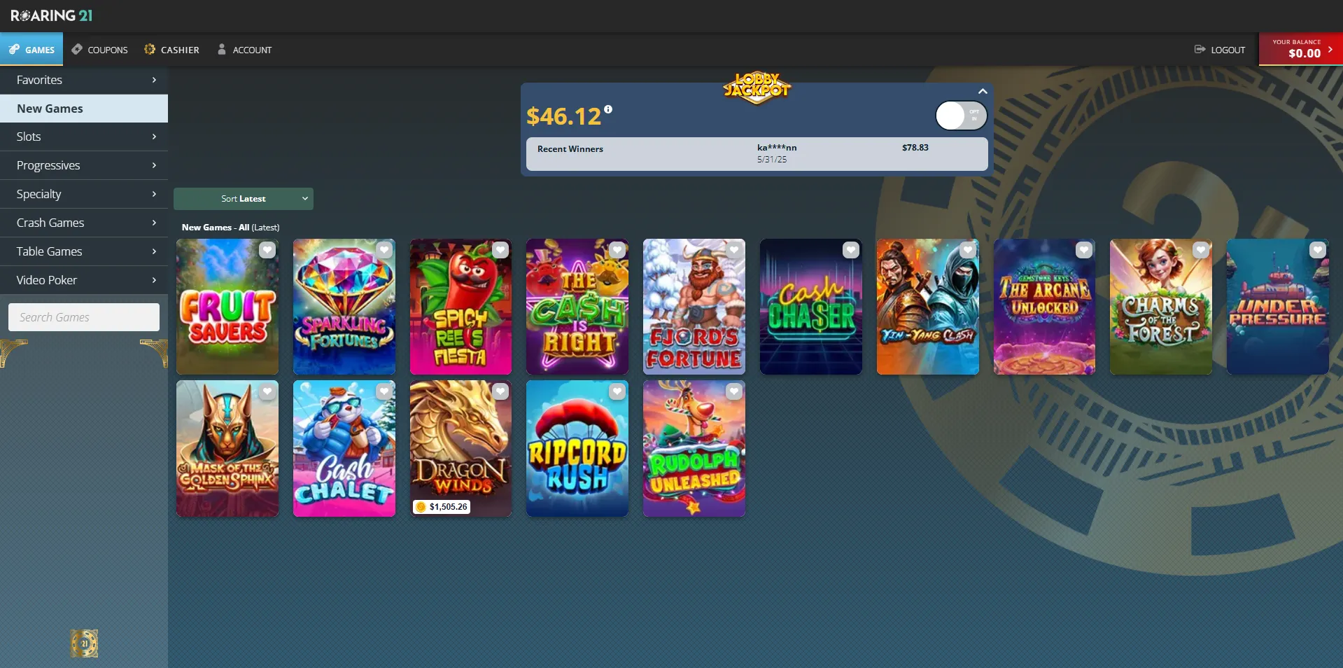 Play Games at Roaring 21