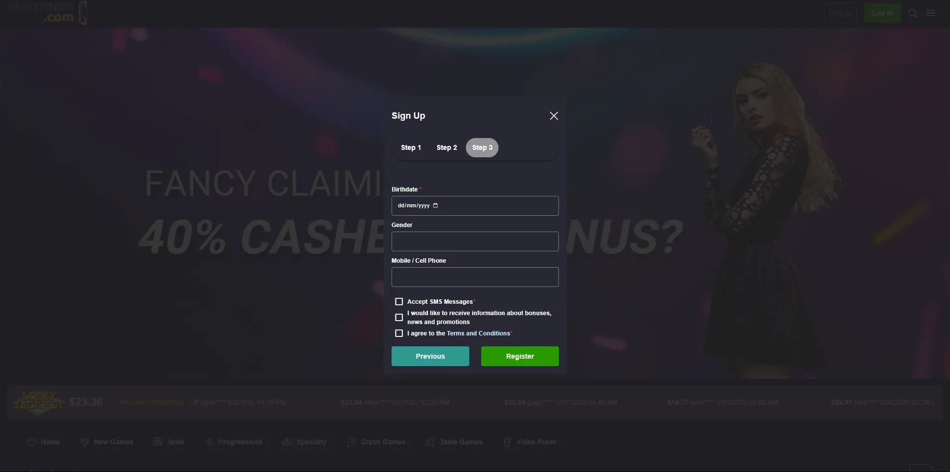 Verification Details for SlotsRoom