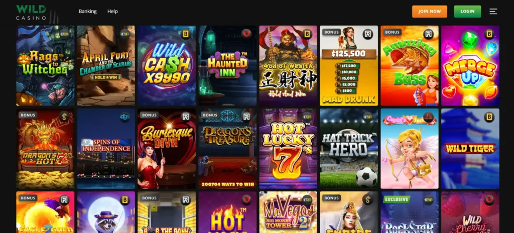 Bovada bGaming selection Wild Casino bGaming games