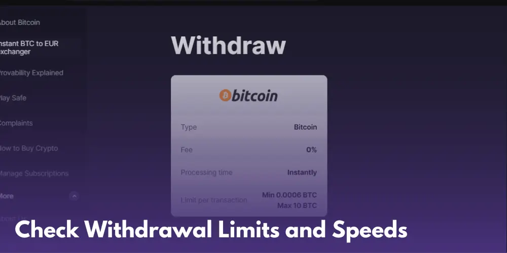 Withdrawal limits